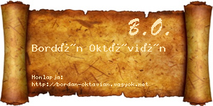 Bordán Oktávián névjegykártya